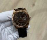 Rolex 18kt Rose Gold Skydweller on Oysterflex 326195 comes with Box & Paper