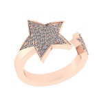 0.48 Ctw VS/SI1 Diamond 14k Rose Gold Cuslter Engagement Ring
