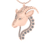 0.48 Ctw SI2/SI1 Diamond 14k Rose Gold Pendant (ALL DIAMOND ARE LAB GROWN)