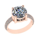 4.30 Ctw SI1/SI2 Diamond 14k Rose Gold Engagement Ring (ALL DIAMOND ARE LAB