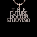 1.92 Ctw VS/SI1 Diamond 10K Rose Gold Veterinary Doctor theme Pendant (ALL