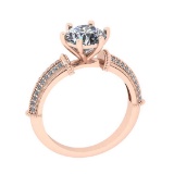 2.20 Ctw SI2/I1 Diamond Style Prong Set 18K Rose Gold Engagement Wedding Ri