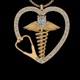 2.01 Ctw VS/SI1 Diamond 10K Yellow Gold Veterinary Doctor theme Pendant (AL