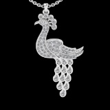 0.60 Ctw VS/SI1 Diamond 14 K White Gold Necklace(ALL DIAMOND ARE LAB GROWN