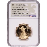 Certified Proof American $25 Gold Eagle 2021-W T-2 PF70 NGC