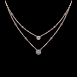 10.27 Ctw VS/SI1 Diamond 10k Rose Gold Two layer Necklace (ALL DIAMOND ARE