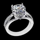 3.50 Ctw VS/SI1 Diamond Prong Set 10K White Gold Engagement Ring (ALL DIAMO