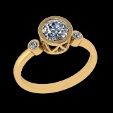 0.91 Ctw VS/SI1 Diamond 10k Yellow Gold Engagement Ring (ALL DIAMOND ARE LA