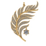 1.25 Ctw VS/SI1 Diamond 14k Yellow Gold Pendant (ALL DIAMOND ARE LAB GROWN