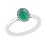 2.59 Ctw VS/SI1 Emerald Set 14k white Gold Solitaire Ring (ALL DIAMOND ARE