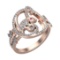 0.81 Ctw VS/SI1 Diamond 14k Rose Gold Creature theme Ring (ALL DIAMOND ARE