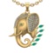 1.99 Ctw VS/SI1 Emerald and Diamond 14k Yellow Gold Animal theme Elephant P
