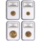 Certified American Gold Eagle 4pc Set 2004 MS69 NGC