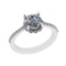1.43 Ctw VS/SI1 Diamond 14k white Gold Hiden Halo Engagement Ring (ALL DIAM