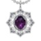 22.81 Ctw VS/SI1 Amethyst and Diamond 14K White Gold Pendant