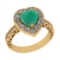 2.52 Ctw VS/SI1 Emerald And Diamond 14k Yellow Gold Engagement Ring (ALL DI