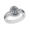 1.60 Ctw SI2/I1 Diamond Style Prong Set 18K White Gold Engagement Halo Ring