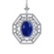 35.11 Ctw SI1/SI2 Tanzanite and Diamond 14k white Gold Pandant (ALL DIAMOND