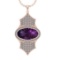 36.27 Ctw VS/SI1 Amethyst and Diamond Prong Set 14k Rose Gold Pendant (ALL