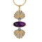 13.85 Ctw VS/SI1 Amethyst and Diamond Prong Set 14k Yellow Gold Pendant (AL