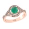 1.65 Ctw VS/SI1 Emerald and Diamond 14k Rose Gold Engagement Ring (ALL DIAM