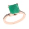3.23 Ctw VS/SI1 Emerald and Diamond 14k Rose Gold Engagement Ring (ALL DIAM