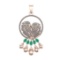 3.73 Ctw VS/SI1 Emerald and Diamond 14k Rose Gold Pandant (ALL DIAMOND ARE