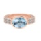 2.96 Ctw VS/SI1 Blue Topaz and Diamond Set 10K Rose Gold Engagement Ring (A