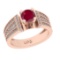 1.26 Ctw VS/SI1 Ruby and Diamond 14k Rose Gold Engagement Ring (ALL DIAMOND