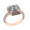 3.10 Ctw SI1/SI2 Diamond 14k Rose Gold Engagement Ring (ALL DIAMOND ARE LAB