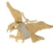 0.42 Ctw VS/SI1 Diamond 10K Yellow Gold Bird theme Eagle Pendant (ALL DIAMO