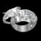 1.69 Ctw VS/SI1 Diamond Prong Set 10K white Gold Creature theme Ring (ALL D
