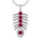 4.60 Ctw VS/SI1 Ruby and Diamond 14k white Gold Pandant (ALL DIAMOND ARE LA