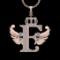 4.47 Ctw VS/SI1 Diamond Prong Set 18K Rose Gold Letter theme ( E) Necklace