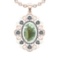 20.23 Ctw VS/SI1 Green Amethyst And Diamond 14K Rose Gold Necklace (ALL DIA