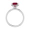 2.59 Ctw VS/SI1 Ruby and Diamond 14k white Gold Engagement Ring (ALL DIAMON