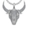 1.03 Ctw SI2/SI1 Diamond 14k White Gold Bull theme Pendant (ALL DIAMOND ARE