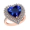 7.08 Ctw VS/SI1 Tanzanite And Diamond 18k Rose Gold Engagement Halo Ring