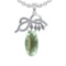 16.99 Ctw I2/I3 Green Amethyst And Diamond 10K White Gold Necklace(ALL DIAM