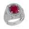 7.00 Ctw VS/SI1 Ruby And Diamond 14K White Gold Engagement Ring