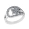 1.05 Ctw VS/SI1 Diamond 14K White Gold Cluster Engagement Ring (ALL DIAMOND