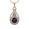 27.11 Ctw VS/SI1 Amethyst and Diamond 14K Yellow Gold Pendant (ALL DIAMOND