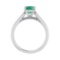 0.82 Ctw VS/SI1 Emerald and Diamond 14k white Gold Engagement Ring (ALL DIA