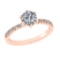 0.93 Ctw VS/SI1 Diamond 14k Rose Gold Engagement Ring (ALL DIAMOND ARE LAB
