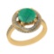 3.12 Ctw VS/SI1 Emerald and Diamond 14k Yellow Gold Engagement Ring