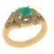 1.24 Ctw VS/SI1 Emerald and Diamond 14k Yellow Gold Engagement Ring (ALL DI