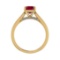 0.82 Ctw VS/SI1 Ruby and Diamond 14k Yellow Gold Engagement Ring (ALL DIAMO