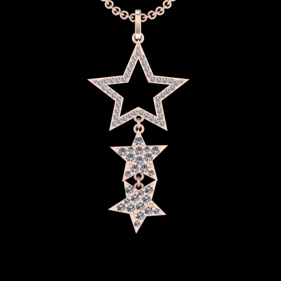 2.28 Ctw VS/SI1 Diamond 10k Rose Gold Christmas Theme Pandant (ALL DIAMOND