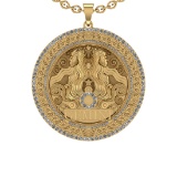 2.43 Ctw VS/SI1 Diamond 14K Yellow Gold Zodiac sign theme Necklace (ALL DIA