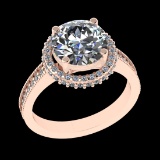 3.29 Ctw VS/SI1 Diamond 10k Rose Gold Engagement Ring (ALL DIAMOND ARE LAB